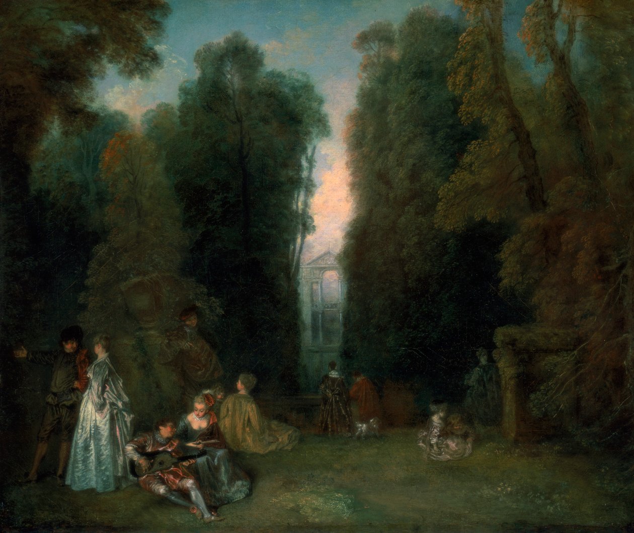 Blick durch die Bäume im Park von Pierre Crozat von Jean Antoine Watteau