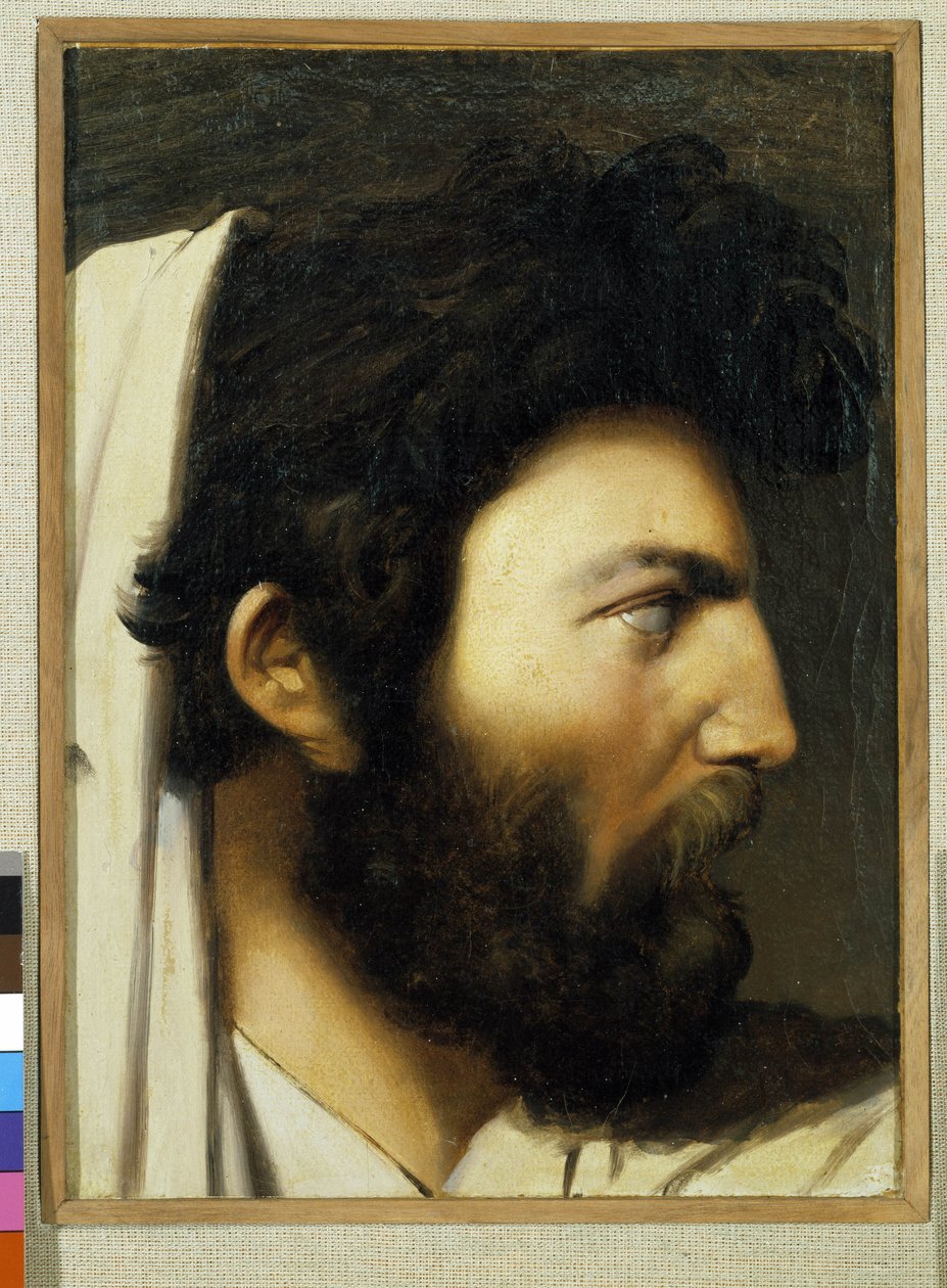 Porträt eines Mannes im Profil. Anonymes Gemälde. Musée Granet, Aix-en-Provence von Jean Auguste Dominique (after) Ingres