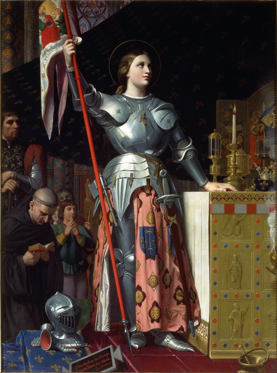Johanna von Orleans bei der Krönung von Karl VII. in der Kathedrale von Reims im Jahr 1429 von Jean Auguste Dominique Ingres