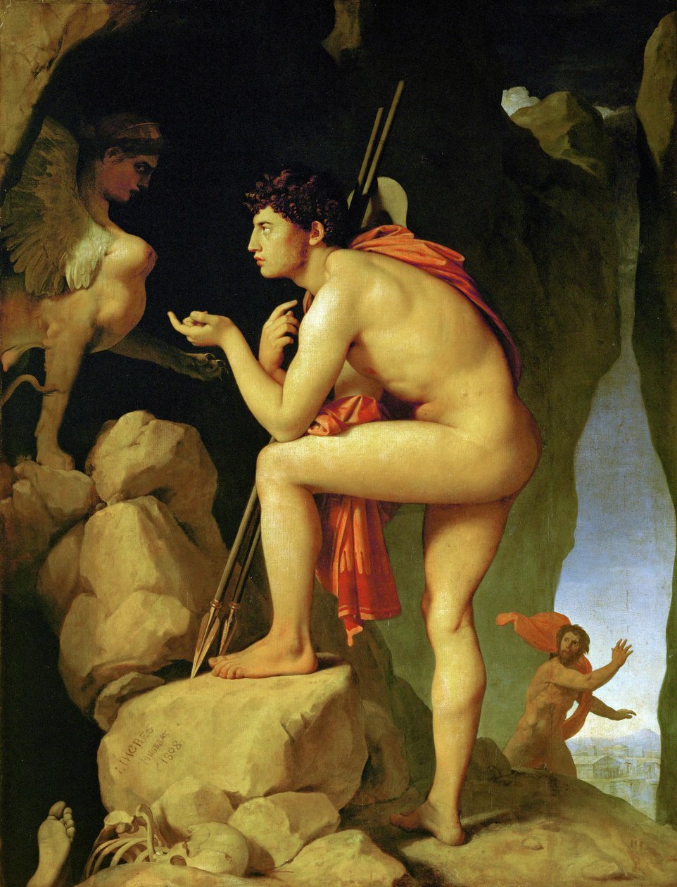 Ödipus löst die Rätsel der Sphinx von Jean Auguste Dominique Ingres