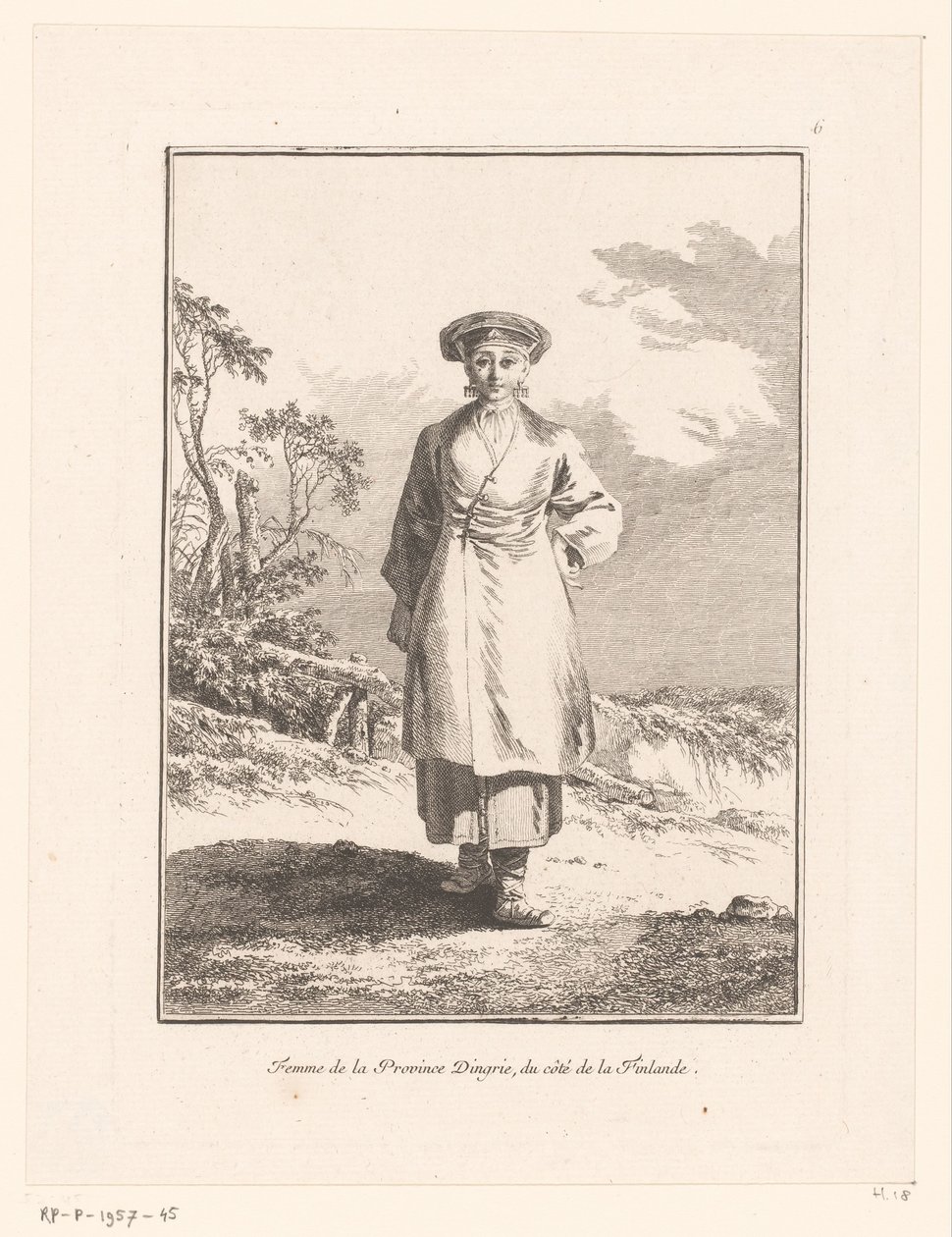Junge Frau aus Ingermanland (Russische Traditionen und Bräuche) von Jean Baptist Leprince