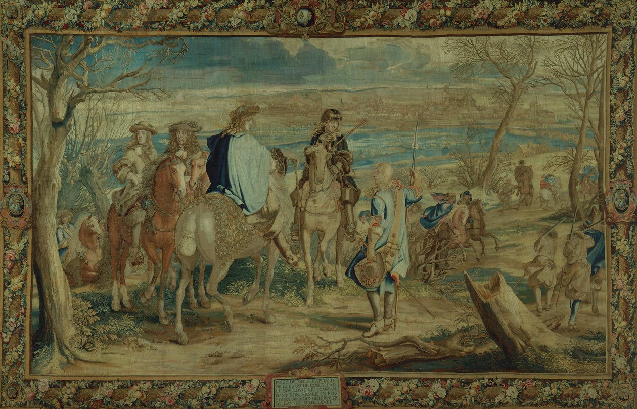 Die Einnahme von Dole durch Ludwig XIV. (Wandteppich) von Jean Baptiste (workshop of) Mozin