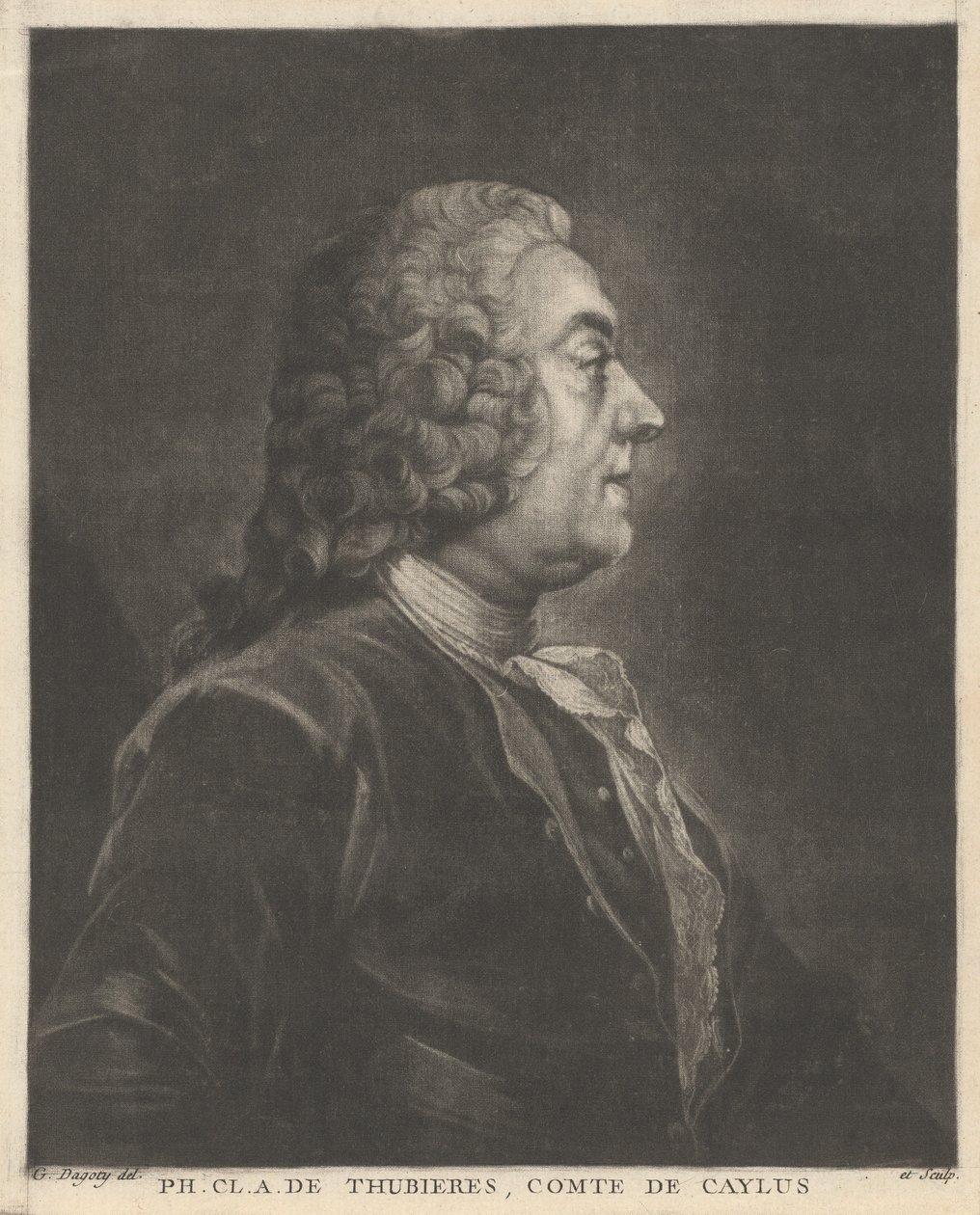 Ph. Cl. A. de Thubières, Comte de Caylus von Jean Baptiste André Gautier Dagoty