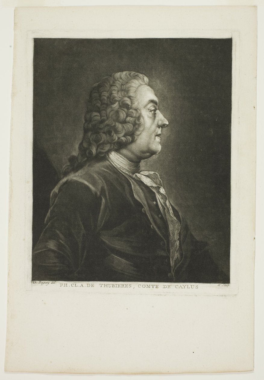 Philippe Claude Tubières, Comte de Caylus von Jean Baptiste Andre Gautier D