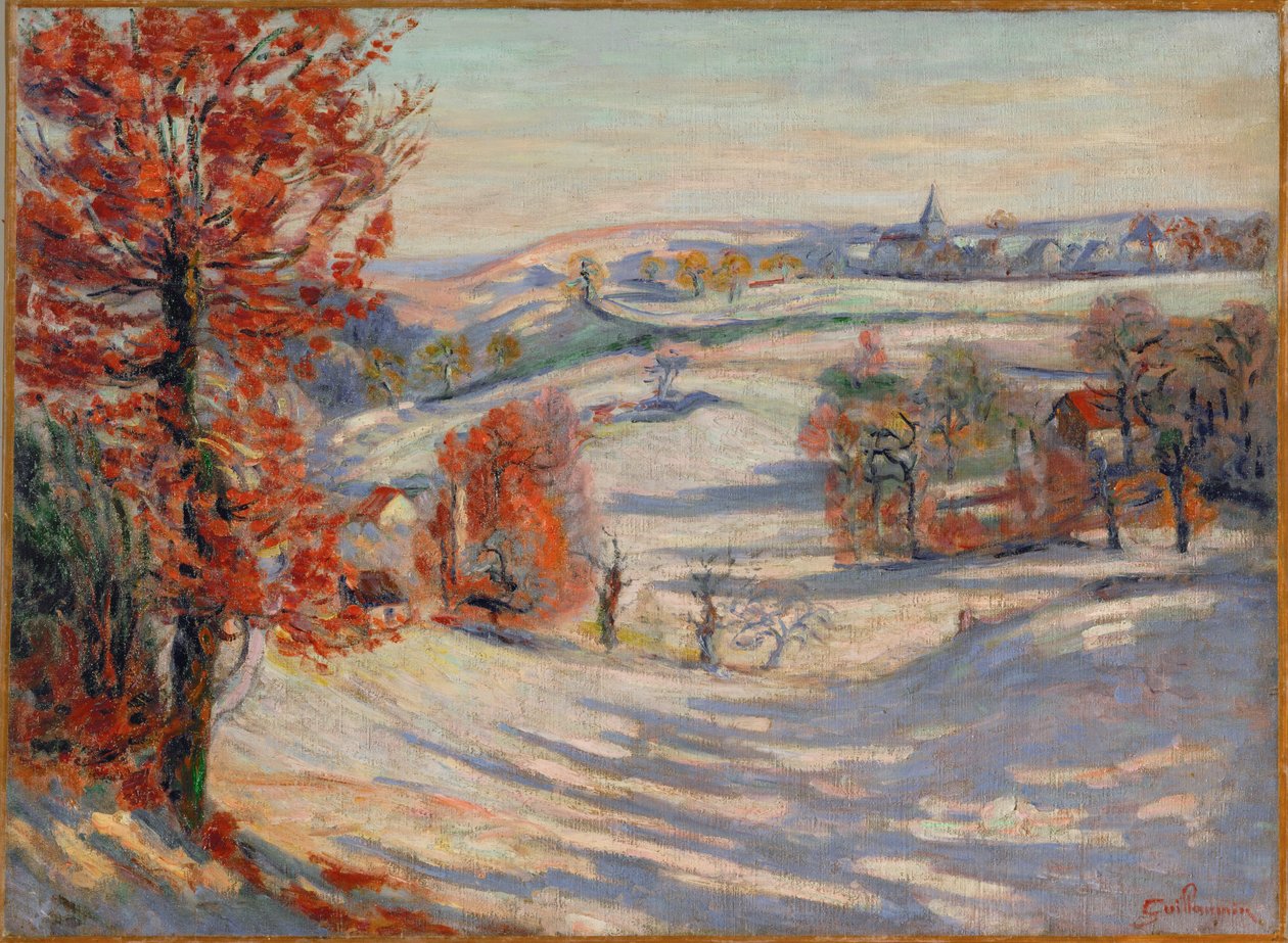 Schnee in Crozant von Jean Baptiste Armand Guillaumin