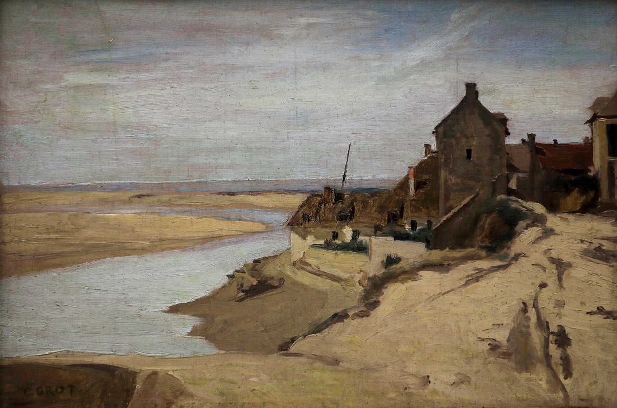 Fischerhäuser in Trouville von Jean Baptiste Camille Corot