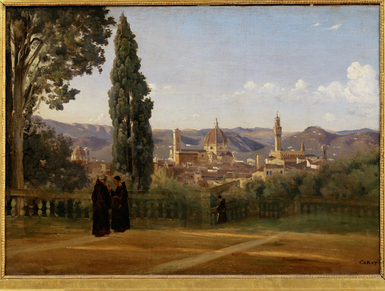 Florenz, Blick von den Boboli-Gärten von Jean Baptiste Camille Corot