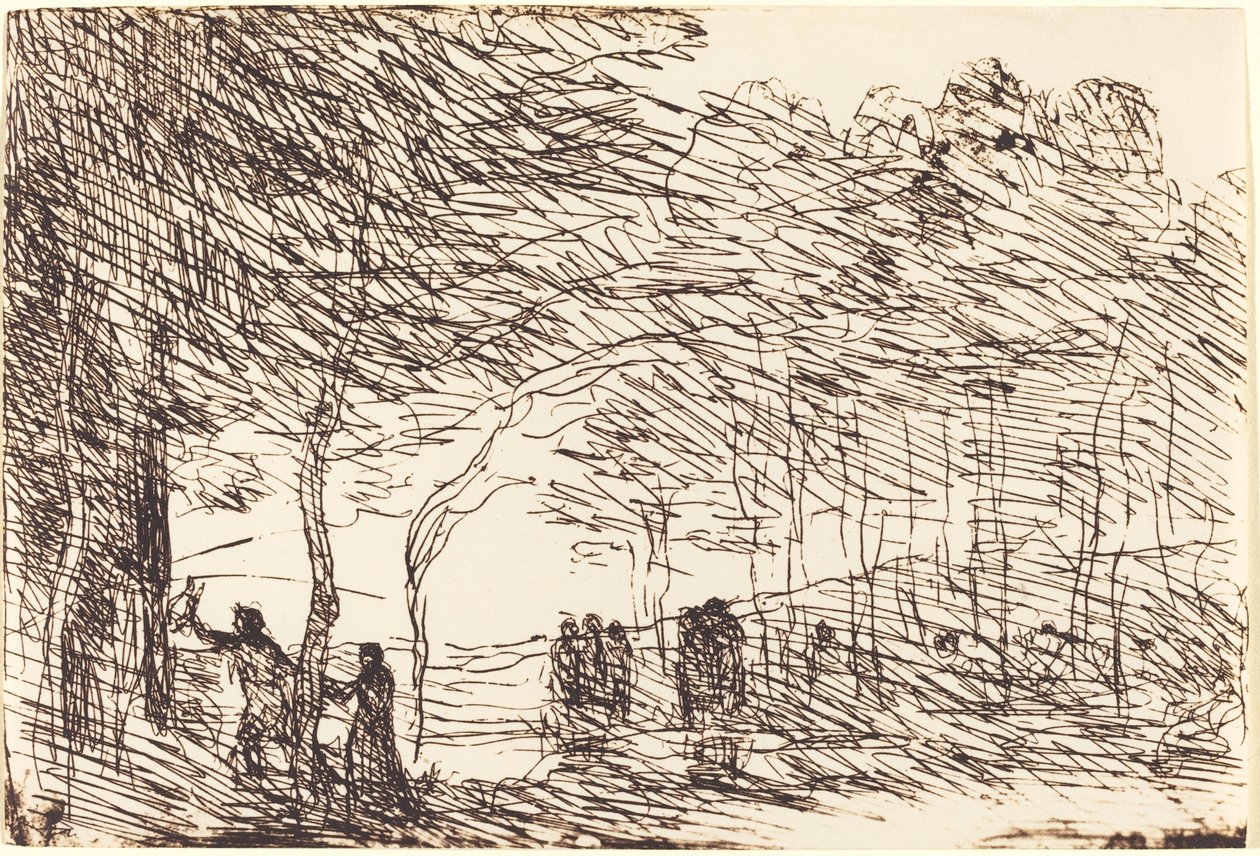 Orpheus führt Eurydike (Orphée entraînant Eurydice) von Jean Baptiste Camille Corot