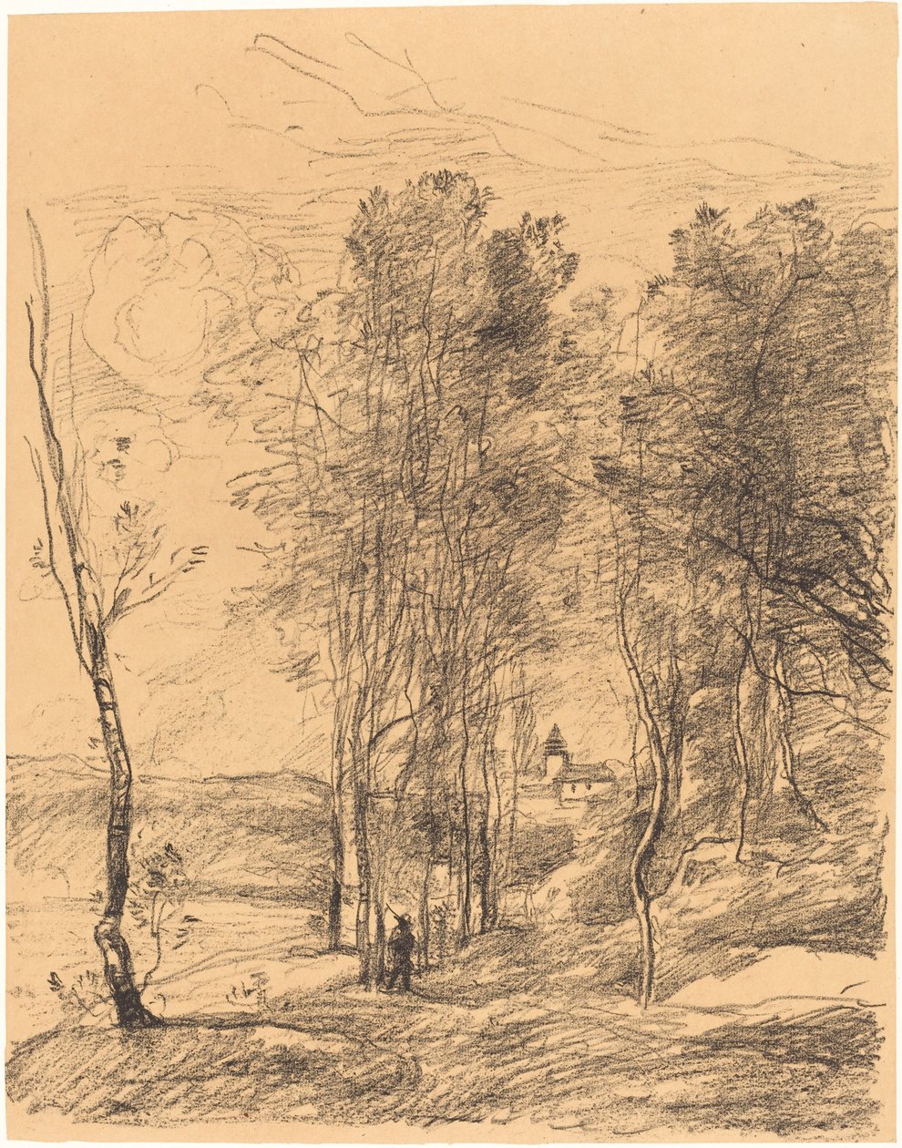 Der Glockenturm von St. Nicolas-Lez-Arras von Jean-Baptiste-Camille Corot