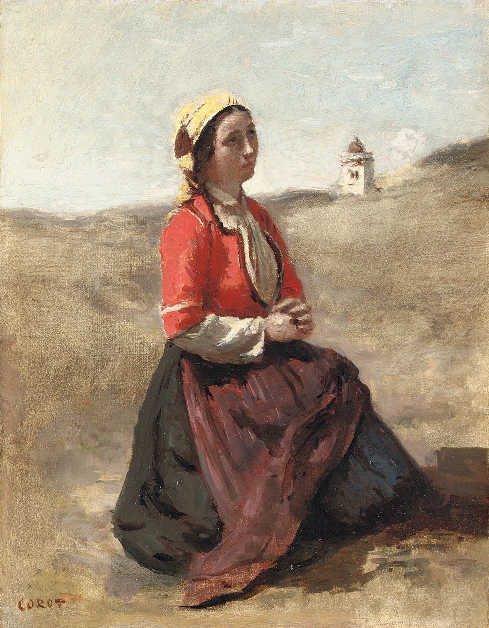Die Bretonin im Gebet von Jean Baptiste Camille Corot