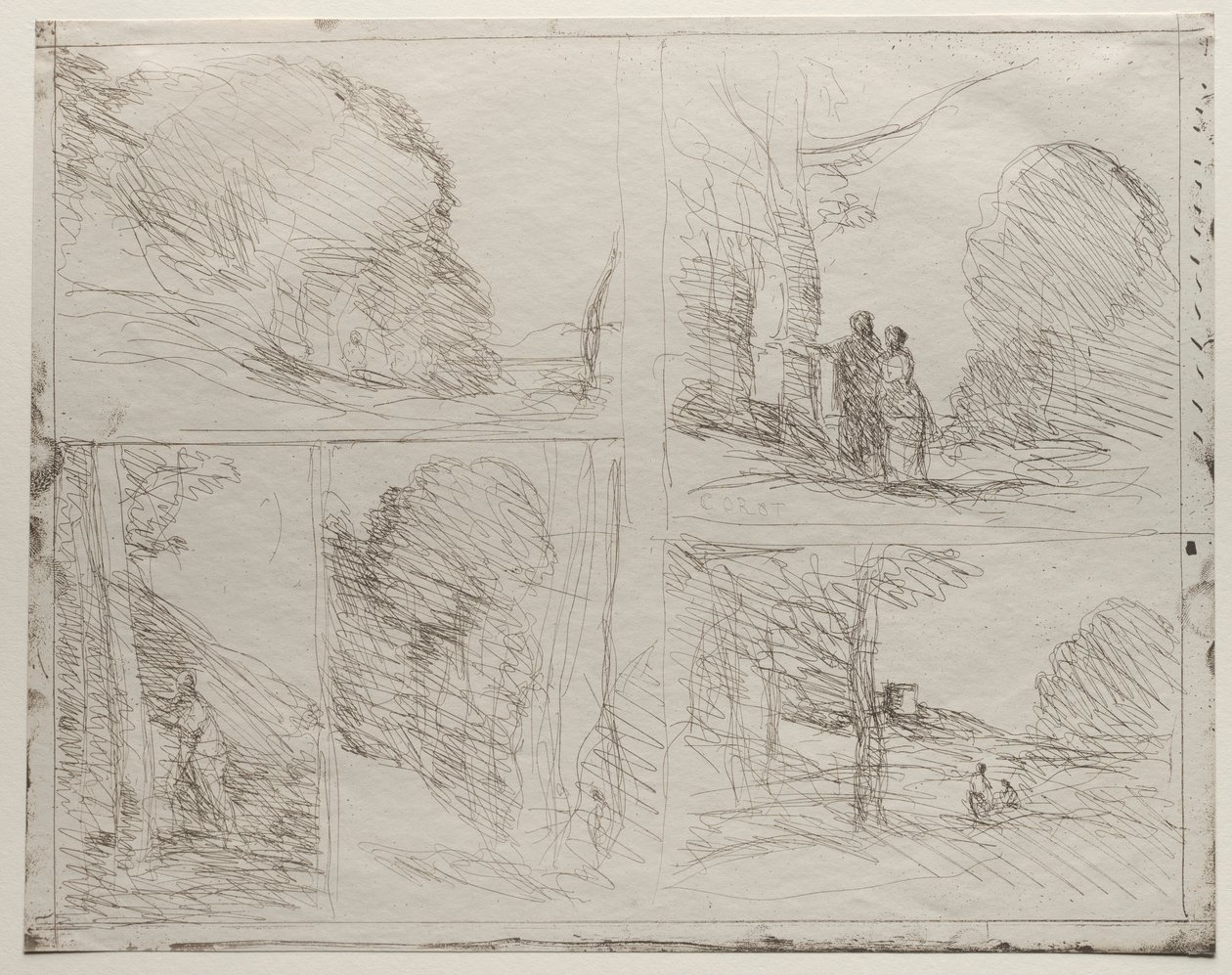 Der Garten des Perikles, Die Malergasse, Gekritzel, Der große Holzfäller, gedruckt 1921 von Jean Baptiste Camille Corot