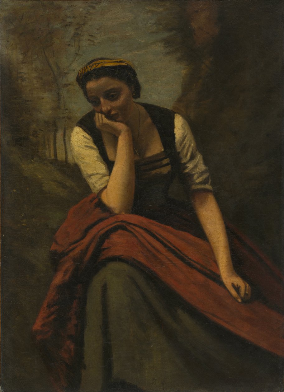 Meditierende Frau, ca. 1870 von Jean Baptiste Camille Corot