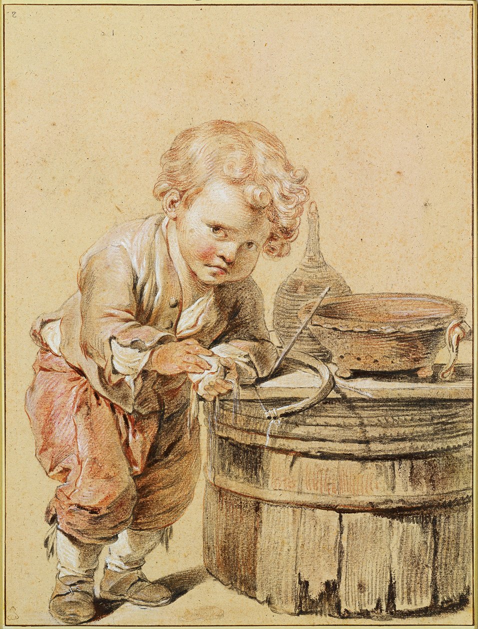 Junge mit einem zerbrochenen Ei, um 1756 von Jean Baptiste Greuze