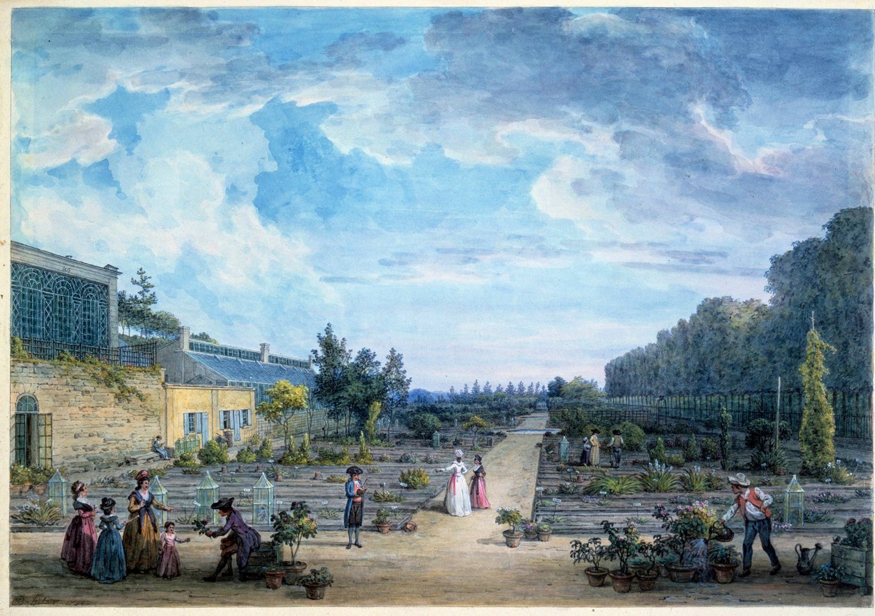 Ansicht des Jardin du Roi (heutiger Jardin des Plantes) von Jean Baptiste Hilaire