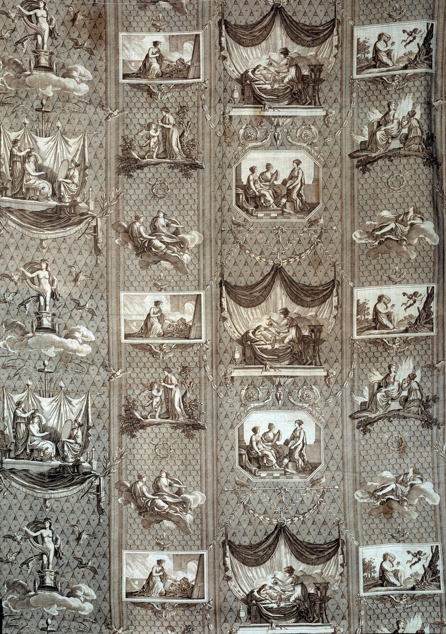 Wandteppich, der Psyche und Amor darstellt von Jean Baptiste Huet