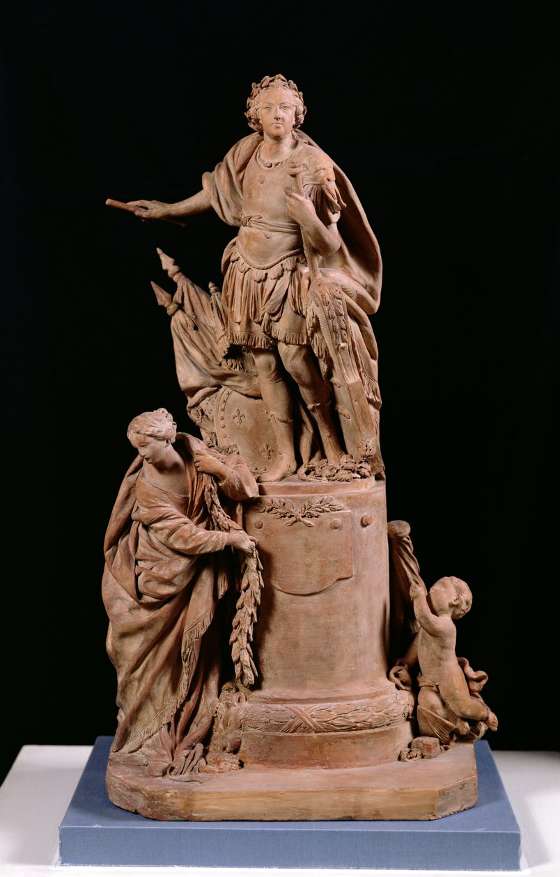 Louis XV (1710-74) als römischer Kaiser, Entwurf für eine Statue für das Hotel de Ville in Rennes, ca. 1748 von Jean Baptiste II Lemoyne