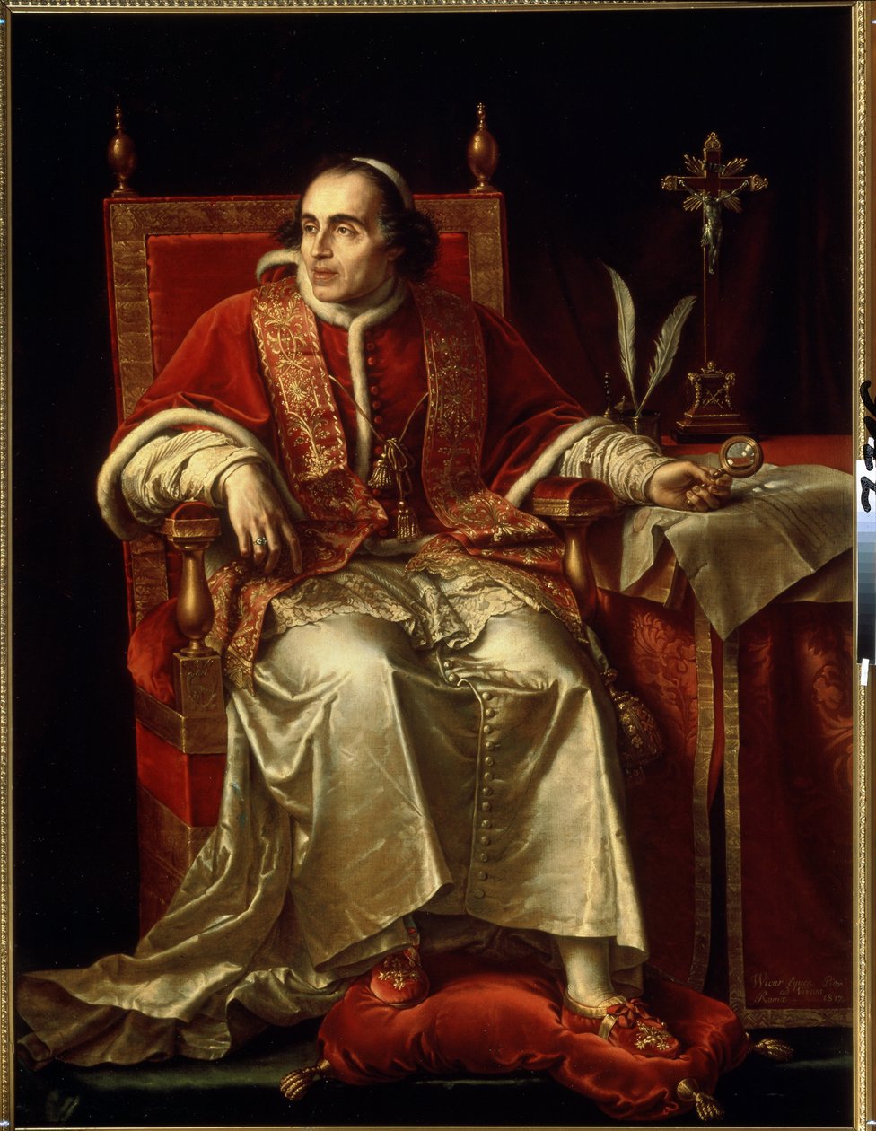 Porträt von Papst Pius VII. von Jean Baptiste Joseph Wicar