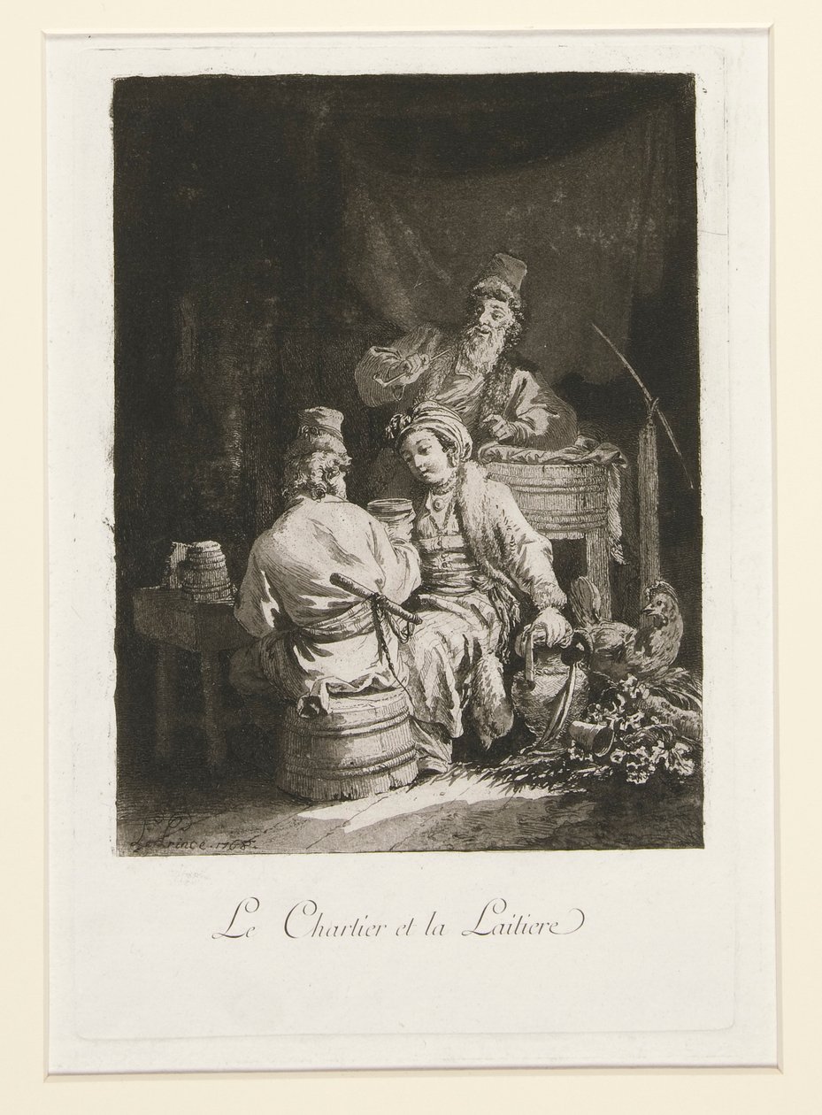 Die Tugend im Kabarett und Der Fuhrmann und die Milchfrau von Jean Baptiste Le Prince