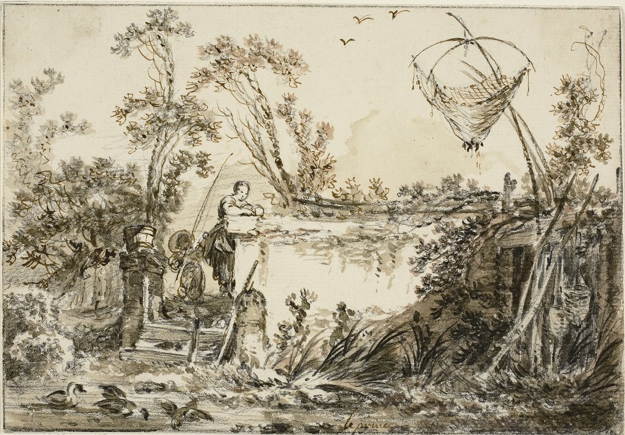 Studie für das Frontispiz für Varie Vedute del Gentile von Jean Baptiste Le Prince