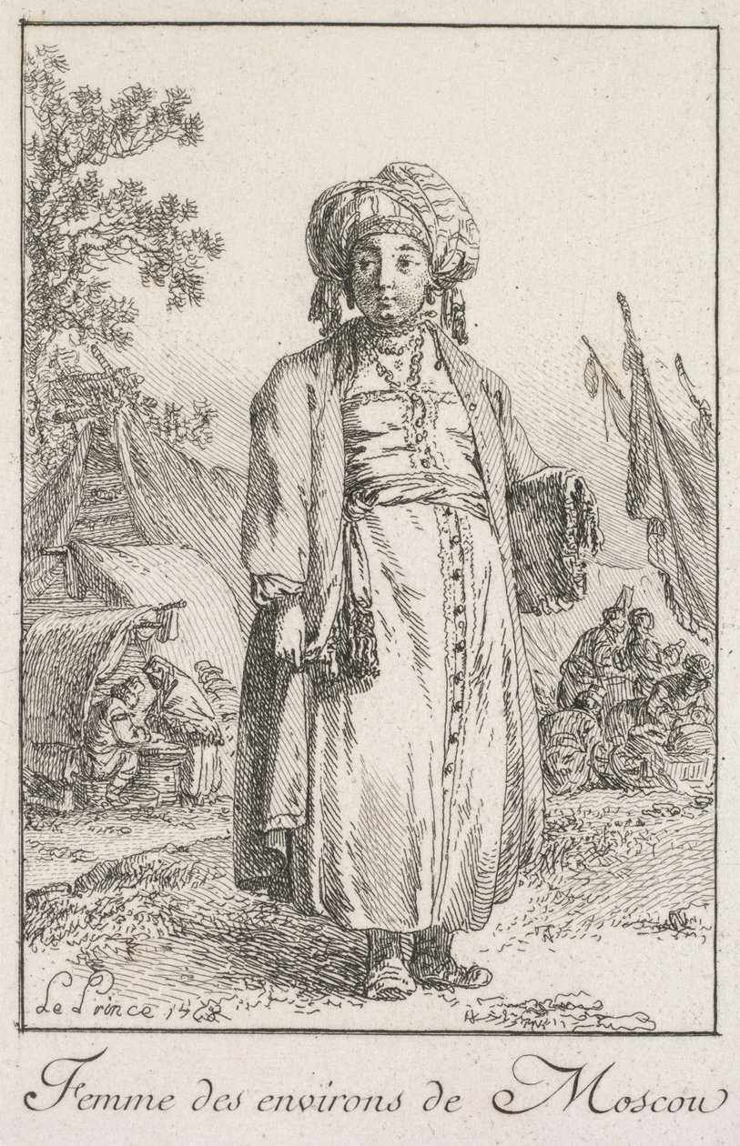 Frau aus den Vororten von Moskau von Jean Baptiste Le Prince