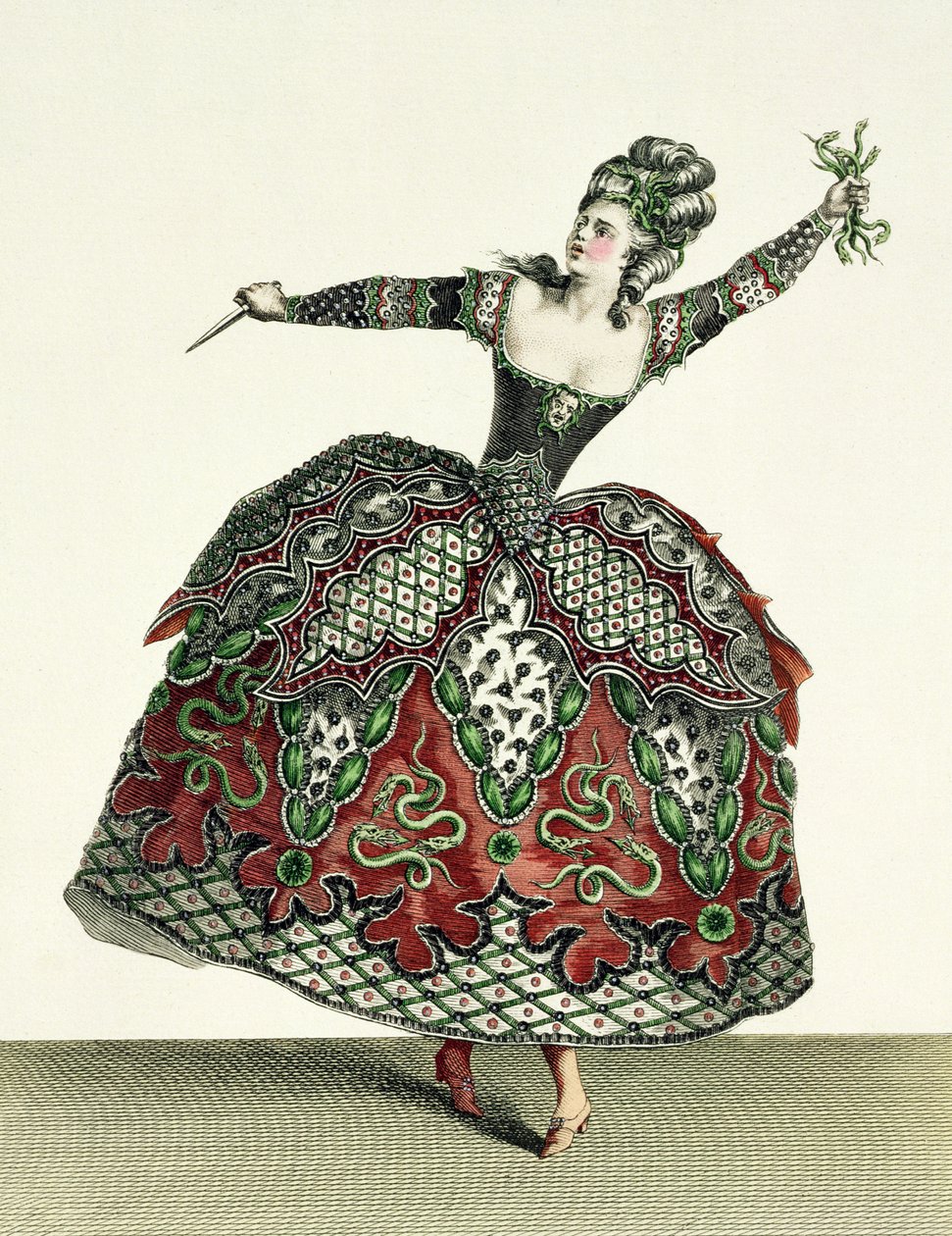 Kostüm für eine Furie in Iphigenie in Tauris und mehreren anderen Opern, graviert von Rene Gaillard, ca. 1780 von Jean Baptiste Martin