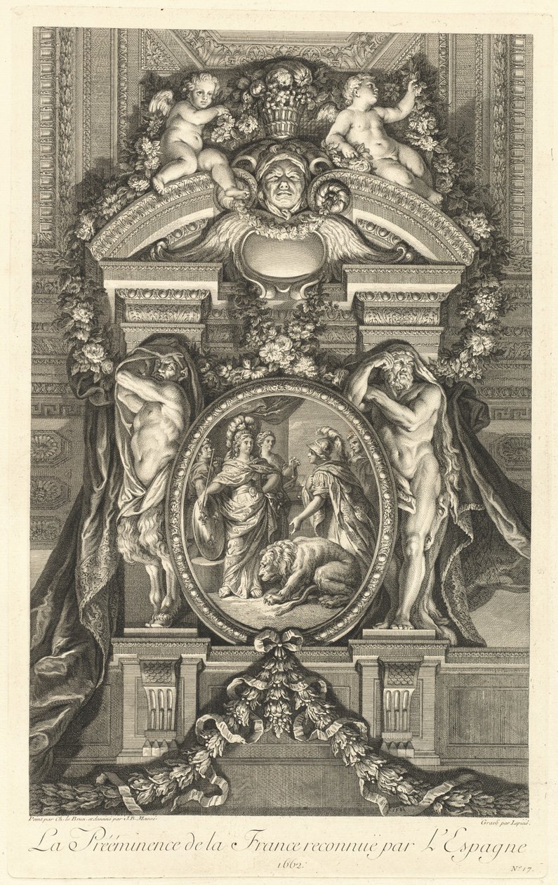 Die Vormachtstellung Frankreichs, anerkannt von Spanien 1662 [Tafel 17] von Jean Baptiste Masse
