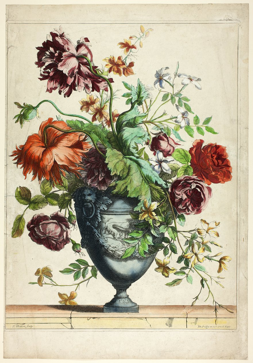 Blauer Vase von Jean-Baptiste Monnoyer