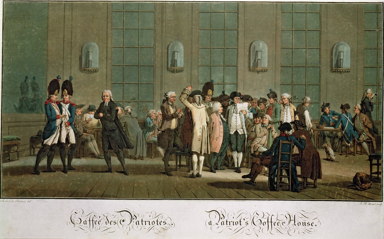 Ein Patriotisches Kaffeehaus (Erstausgabe) (19. Jahrhundert) von Jean Baptiste Morret
