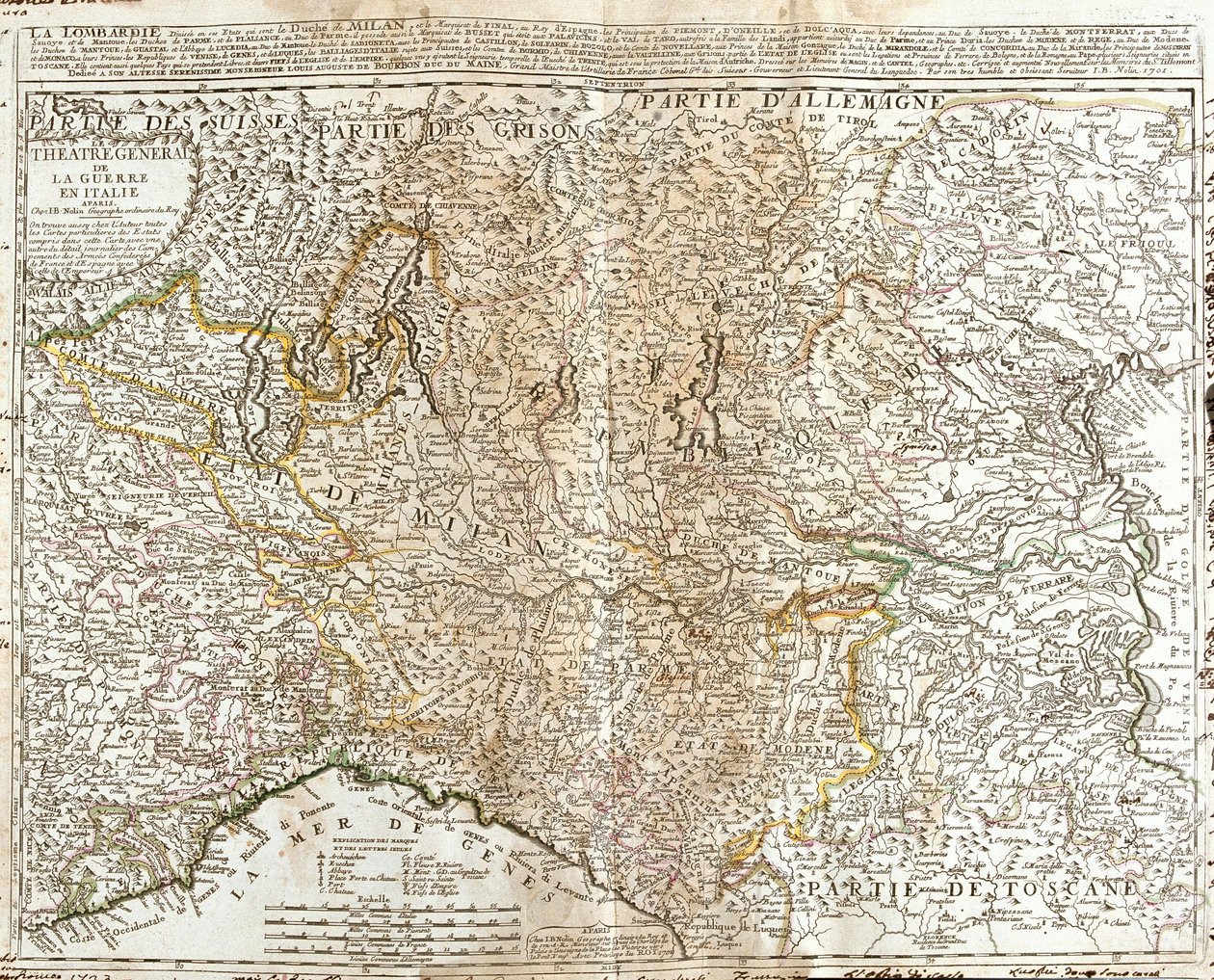 Karte der Lombardei (Italien) von Jean Baptiste Nolin