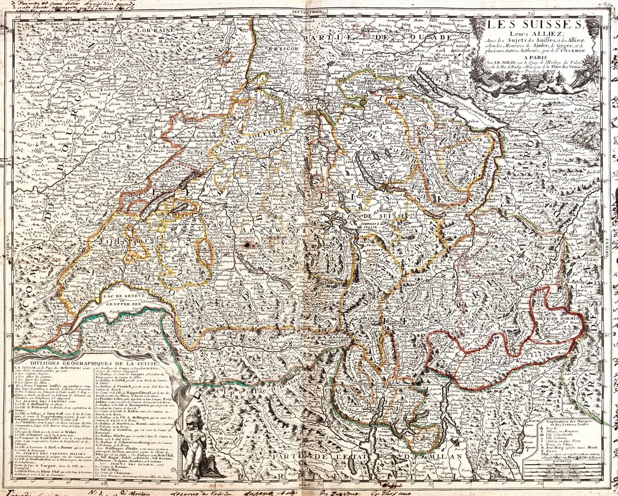 Karte der Schweiz von Jean-Baptiste Nolin