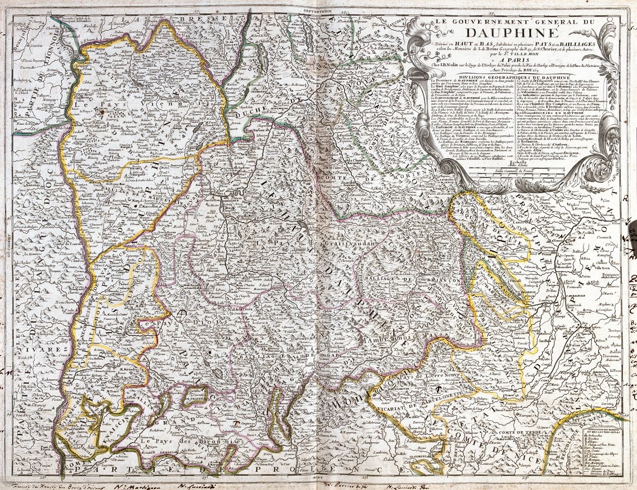Karte der Dauphiné (Frankreich) von Jean Baptiste Nolin