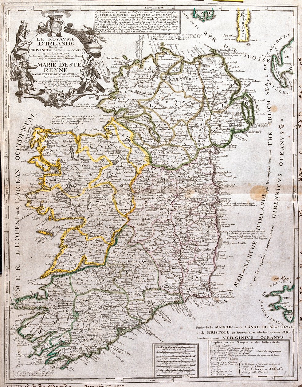 Karte des Königreichs Irland, gewidmet Marie d