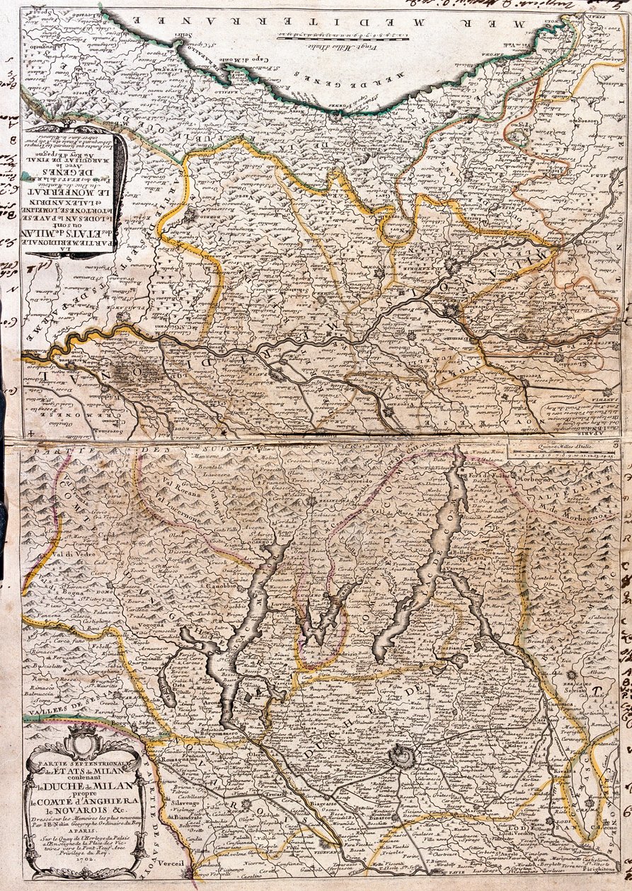 Karte des Gebiets von Mailand (Italien) von Jean Baptiste Nolin