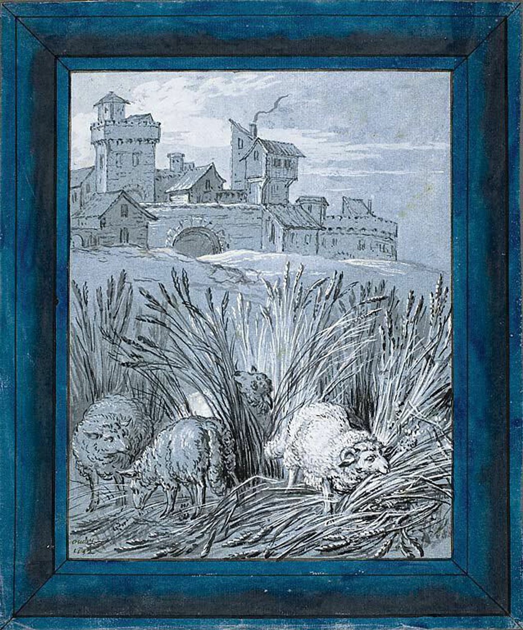 Schafe auf dem Feld von Jean Baptiste Oudry