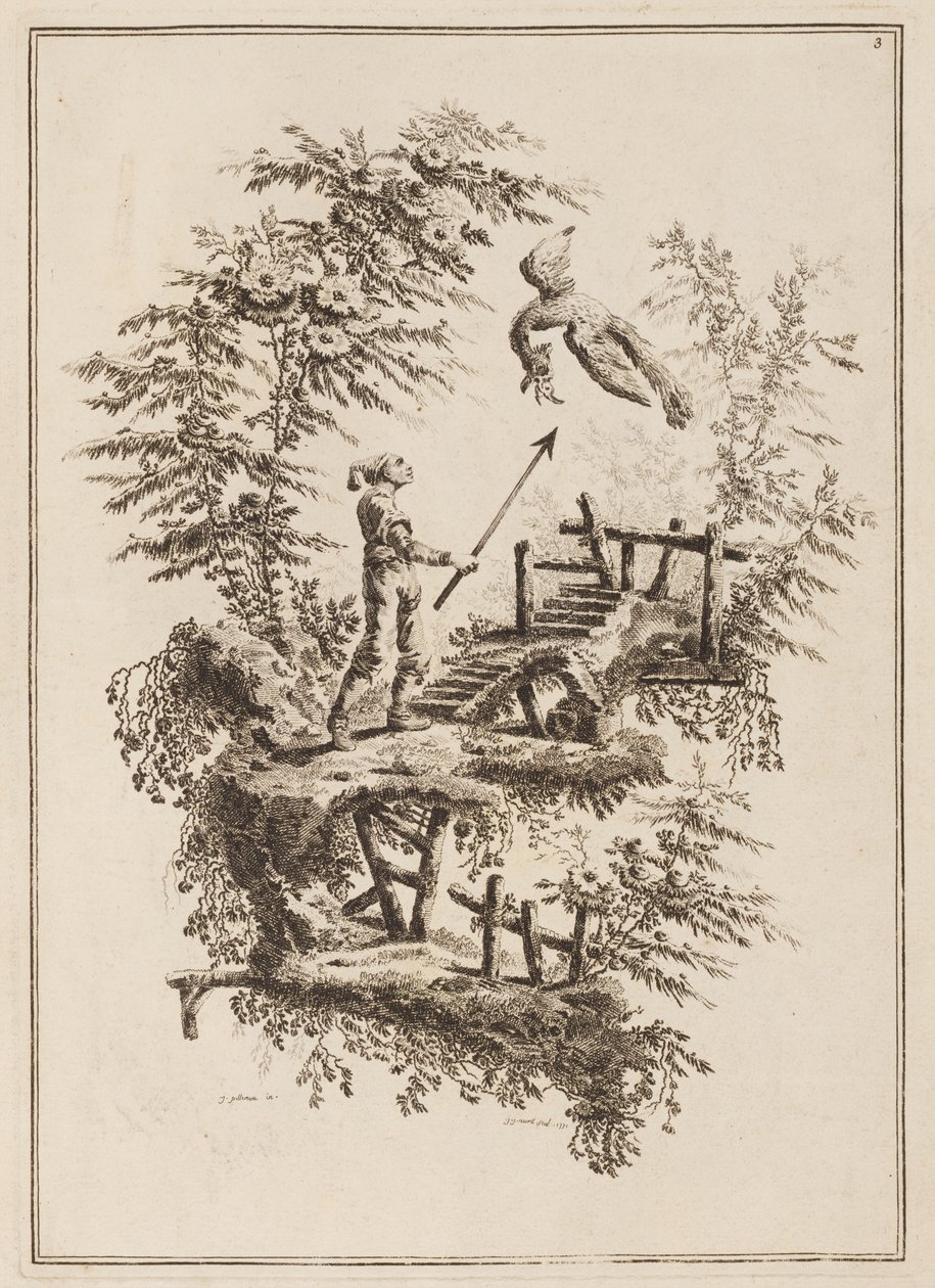 Platte 3, "Suite de douze Pêcheurs et Chasseurs" von Jean Baptiste Pillement