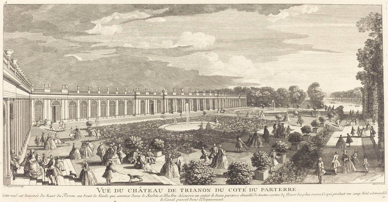 Ansicht des Schlosses von Trianon von der Parterre-Seite von Jean Baptiste Rigaud