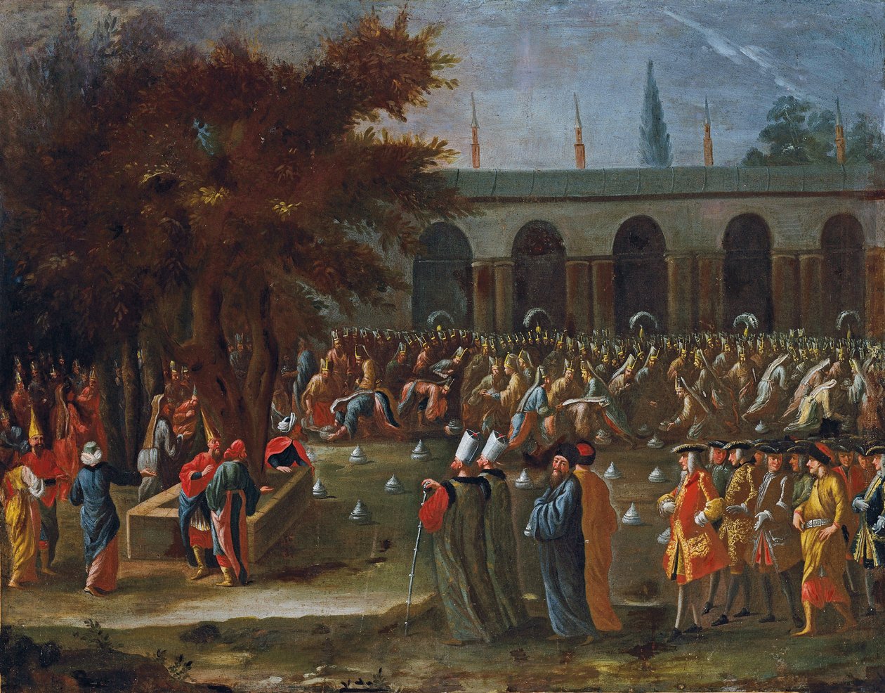 Der niederländische Botschafter mit seinem Gefolge wird von Sultan Ahmed III. im Topkapi-Palast, Istanbul empfangen von Jean Baptiste Vanmour