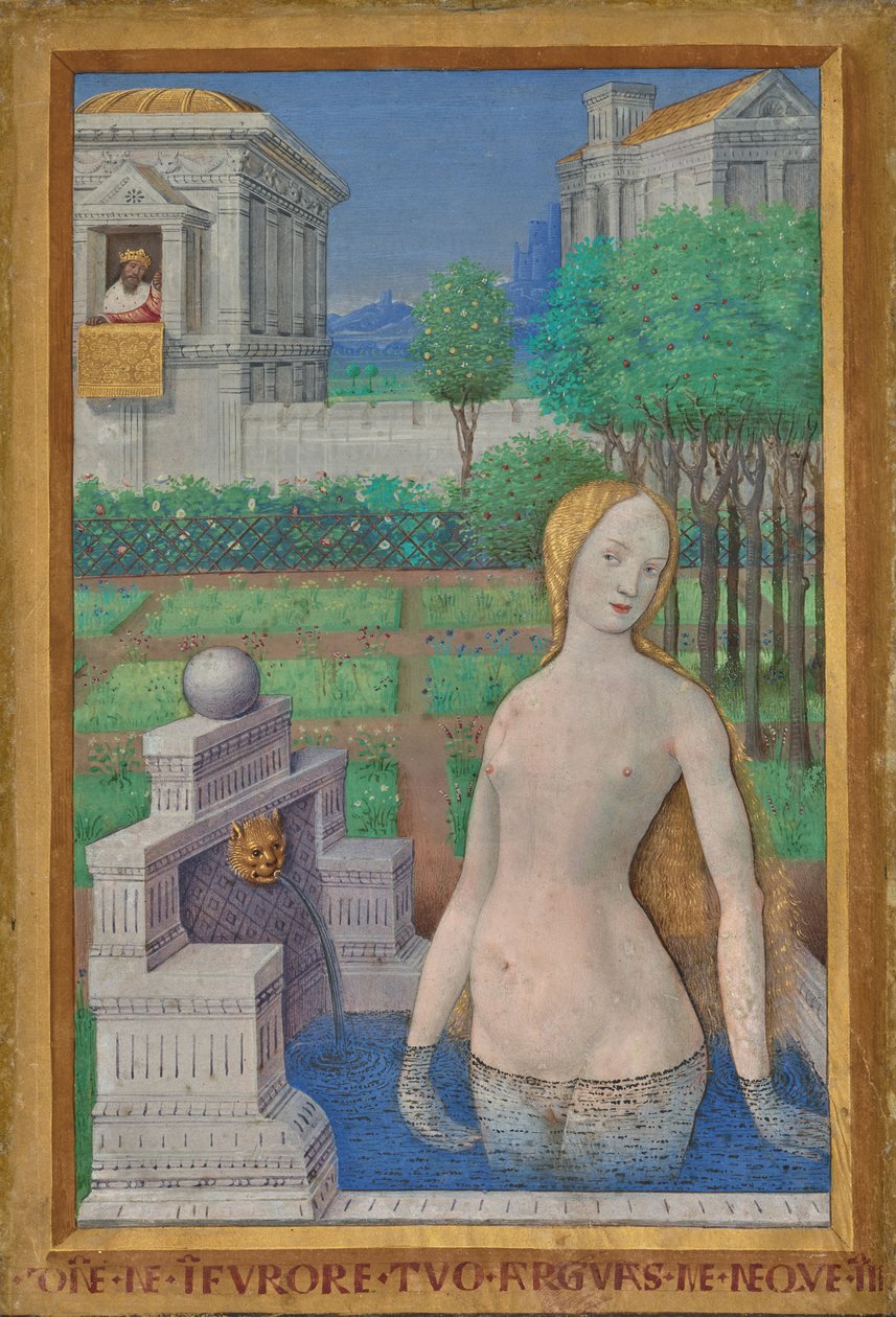 Bathseba beim Baden aus den Stunden von Ludwig XII von Jean Bourdichon