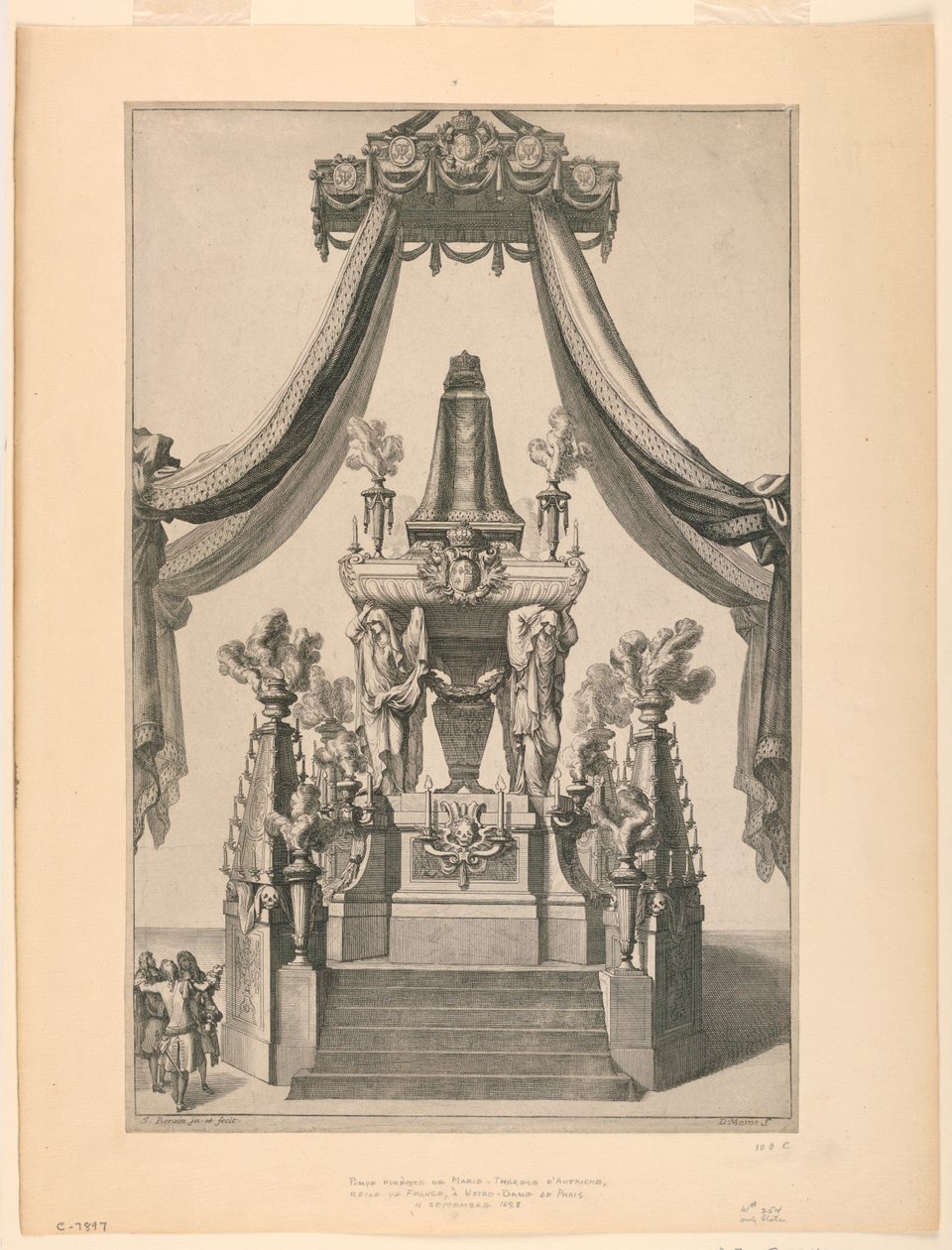 Der Katafalk von Maria-Theresia von Österreich, Notre Dame, Paris von Jean Bérain, the Elder