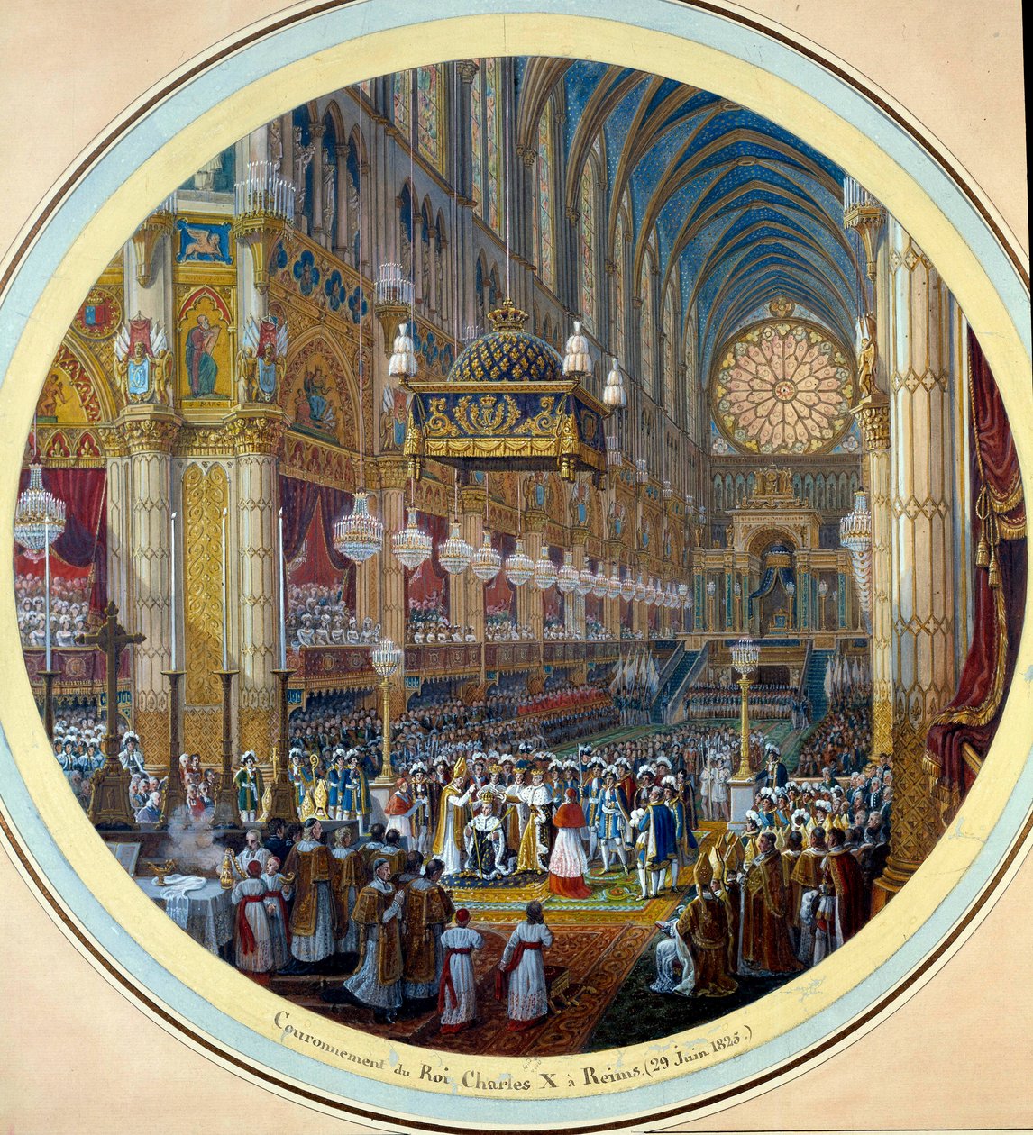 Die Krönung von Karl X. in der Kathedrale von Reims 28.05.1825 von Jean Charles Develly