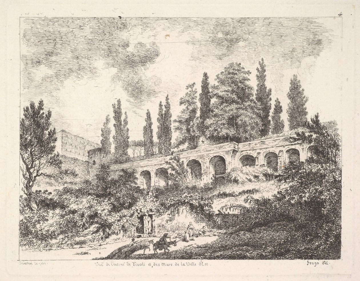 Ansicht des Eingangs zu Tivoli und der Mauern der Villa d