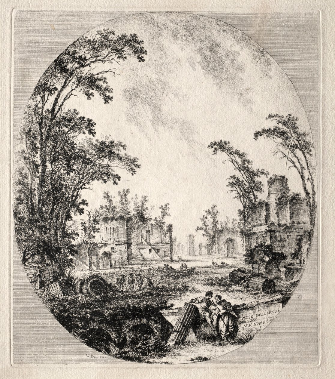 Teil der alten Appian Way, 1756 von Jean Claude Richard de Saint Non