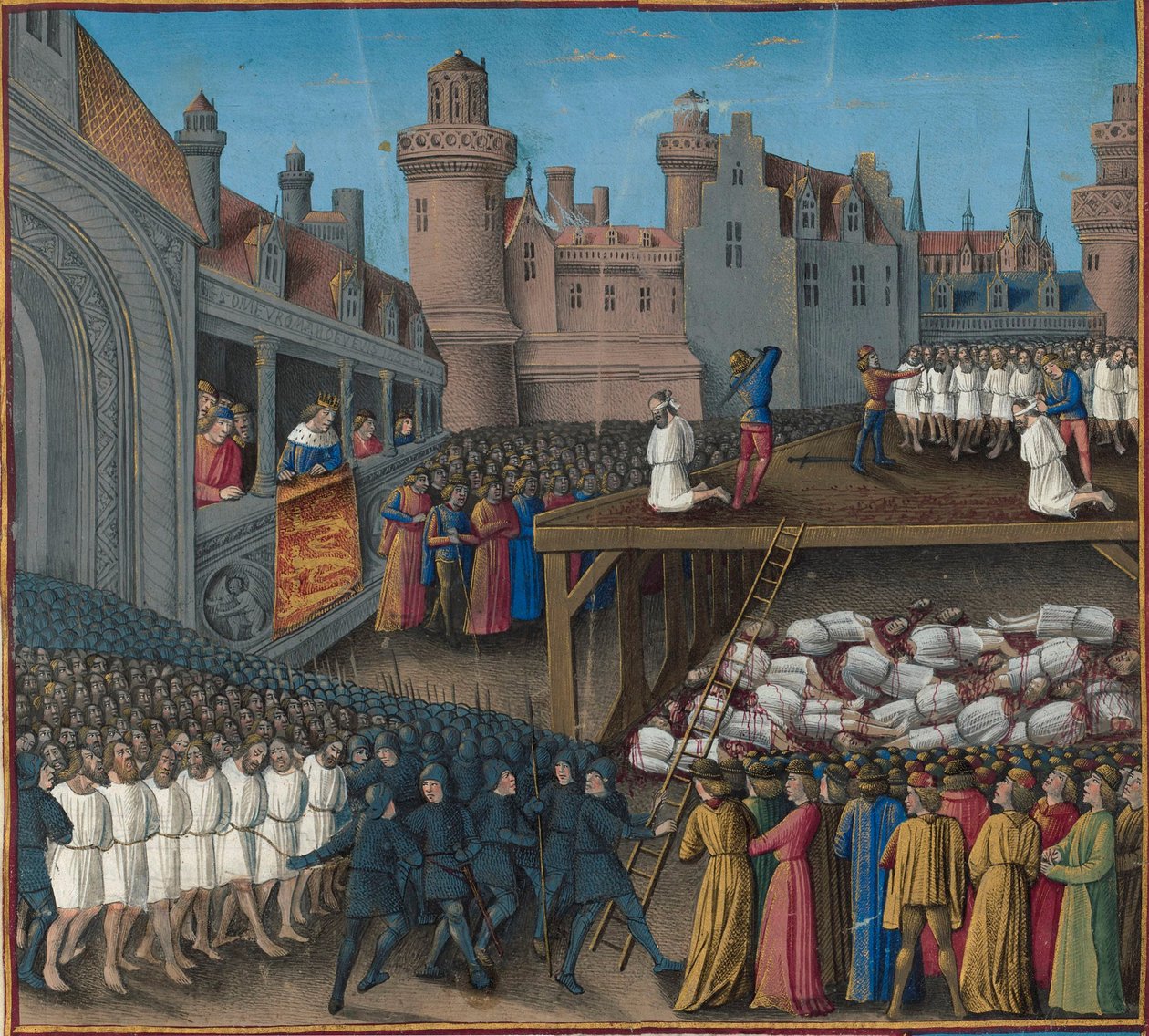 Massaker an den Sarazenen-Gefangenen, angeordnet von König Richard Löwenherz, 1191 von Jean Colombe