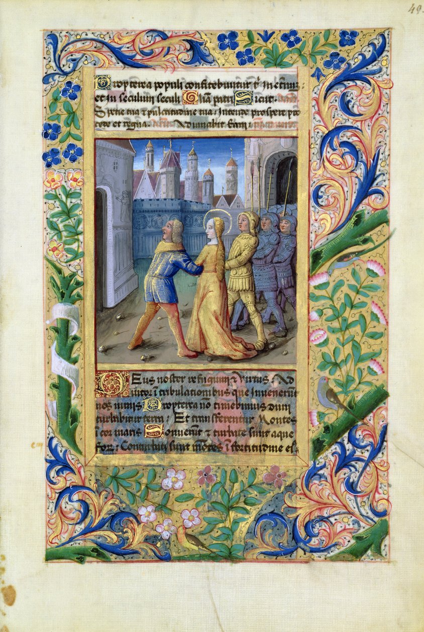 Judith wird von den Assyrern ergriffen, aus dem Stundenbuch von Louis d