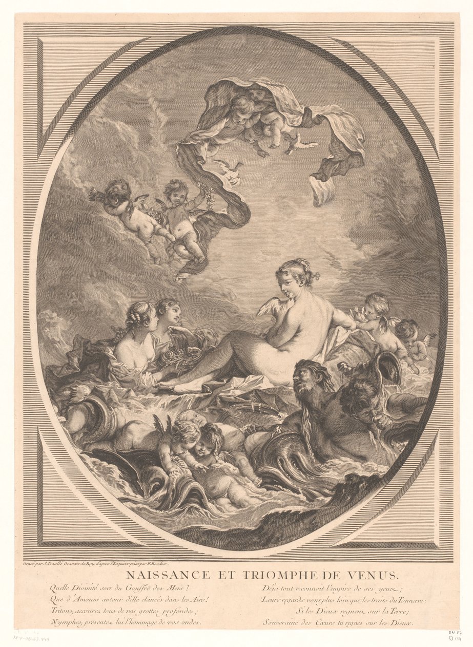 Geburt und Triumph der Venus von Jean Daullé