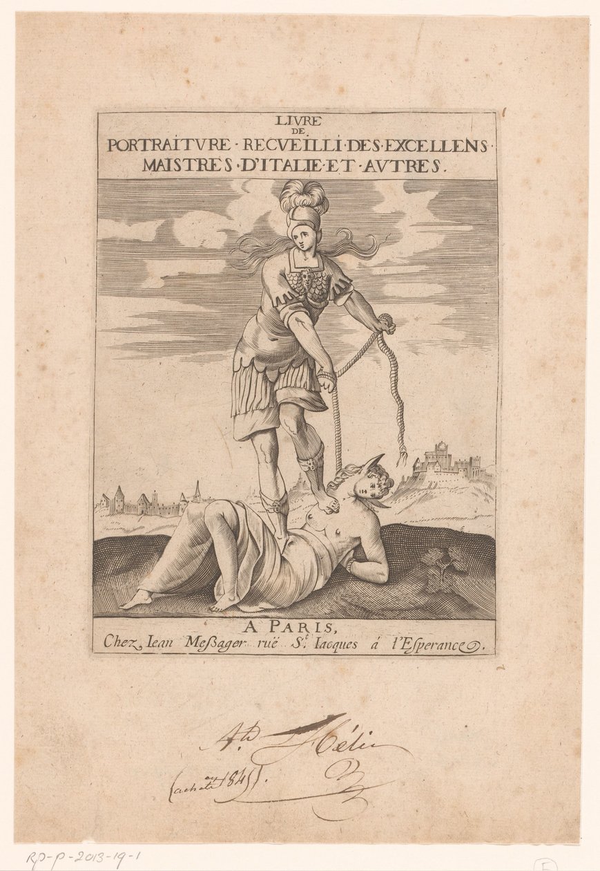 Minerva bindet die Dummheit mit einem Seil von Jean Dubrayet