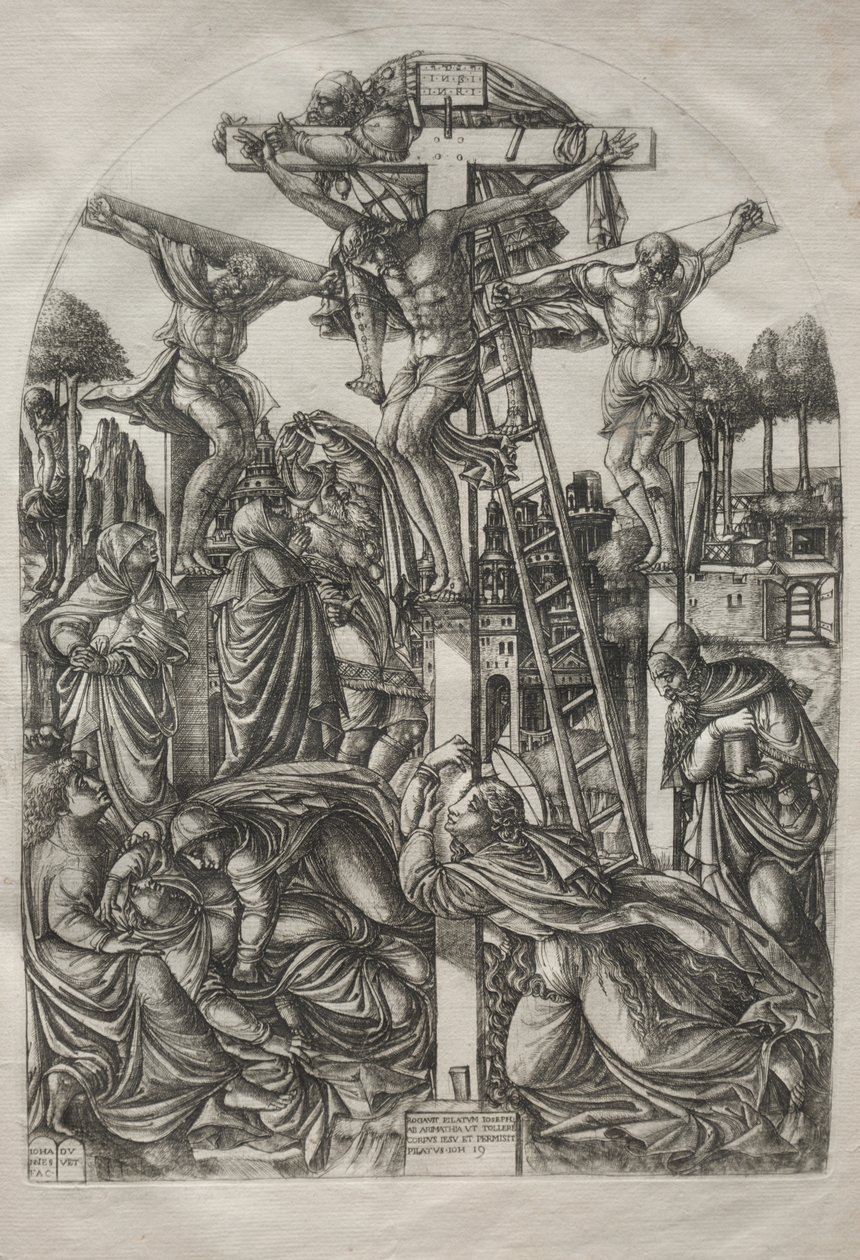 Christus am Kreuz zwischen den beiden Dieben, vor 1561 von Jean Duvet