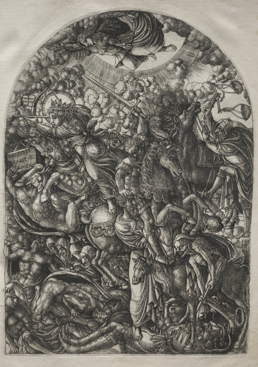 Die Apokalypse: St. Johannes sieht die vier Reiter, 1546-1556 von Jean Duvet