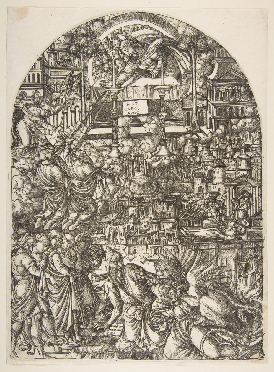 Die Vermessung des Tempels, aus der Apokalypse von Jean Duvet