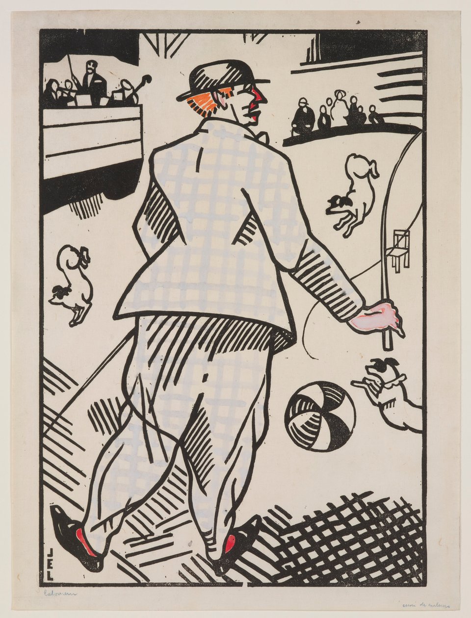 Clown mit Hunden von Jean Emile Laboureur